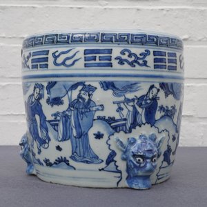 Een grote Chinese blauw-witte wierookbrander met de acht onsterfelijken, Wanli — foto 29
