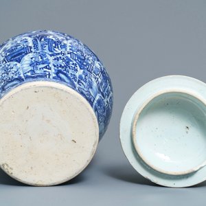 Een grote Chinese blauwwitte dekselvaas, Kangxi — foto 6