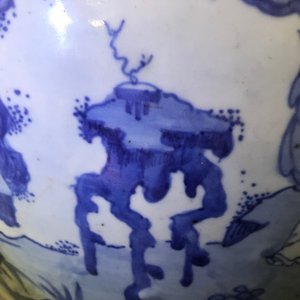 Een grote Chinese blauwwitte vaas met decor van onsterfelijken, Wanli — foto 25