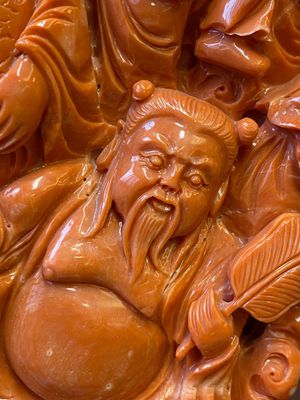 Een grote Chinese bloedkoralen 'Baxian' groep, 19/20e eeuw — foto 13