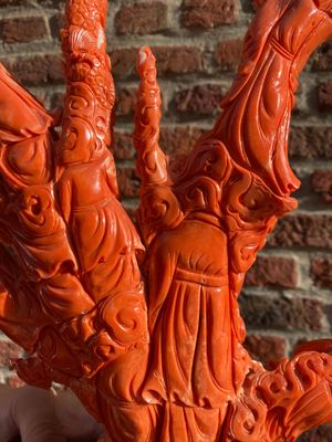 Een grote Chinese bloedkoralen 'Baxian' groep, 19/20e eeuw — foto 29