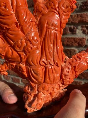Een grote Chinese bloedkoralen 'Baxian' groep, 19/20e eeuw — foto 32