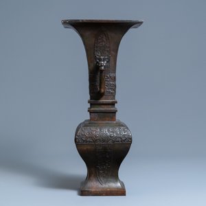 Een grote Chinese bronzen vaas, Qing — foto 2