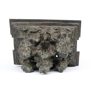 Een grote Chinese bronzen wierookbrander met deksel met rotslandschap met een draak en diverse dieren, Yuan — foto 8