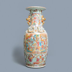 Een grote Chinese Canton famille rose vaas, 19e eeuw — foto 1