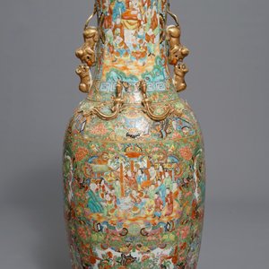 Een grote Chinese Canton famille rose vaas, 19e eeuw — foto 1