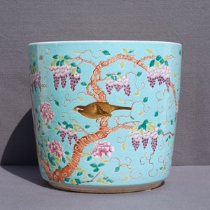 Een grote Chinese Dayazhai-stijl jardinière met turquoise fondkleur, 19/20e eeuw — foto 16
