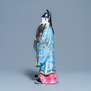 Een grote Chinese famille rose figuur van Fu Xing, 19e eeuw — foto 3