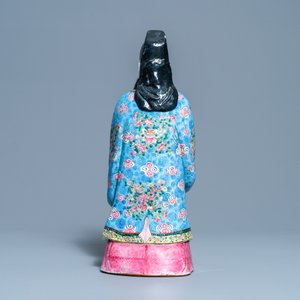 Een grote Chinese famille rose figuur van Fu Xing, 19e eeuw — foto 4
