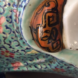 Een grote Chinese famille rose figuur van Shou Lao, 19e eeuw — foto 19