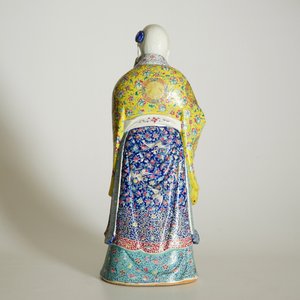 Een grote Chinese famille rose figuur van Shou Lao, 19e eeuw — foto 9