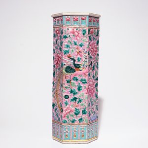 Een grote Chinese famille rose paraplubak met phoenixen voor de Zuid-Oost-Aziatische markt, 19e eeuw — foto 3