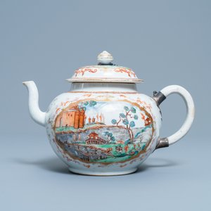 Een grote Chinese famille rose theepot met Meissen-stijl decor, Qianlong — foto 2