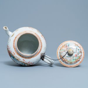 Een grote Chinese famille rose theepot met Meissen-stijl decor, Qianlong — foto 6