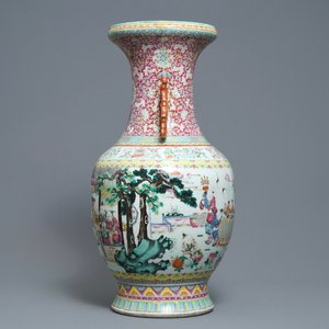 Een grote Chinese famille rose vaas, 19e eeuw — foto 2