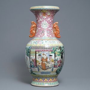 Een grote Chinese famille rose vaas, 19e eeuw — foto 3