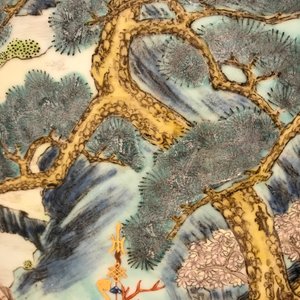 Een grote Chinese famille rose vaas, Qianlong merk, 19/20e eeuw — foto 14