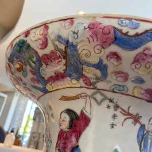 Een grote Chinese famille rose 'Wu Shuang Pu' vaas, 19e eeuw — foto 25