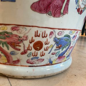 Een grote Chinese famille rose 'Wu Shuang Pu' vaas, 19e eeuw — foto 35