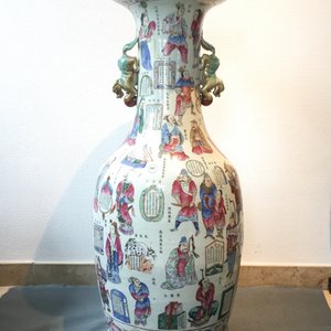 Een grote Chinese famille rose 'Wu Shuang Pu' vaas, 19e eeuw — foto 7