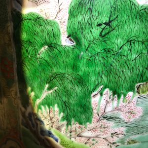 Een grote Chinese famille verte dekselvaas met figuren in rivierlandschappen, Kangxi — foto 40