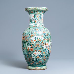 Een grote Chinese famille verte vaas, 19/20e eeuw — foto 4