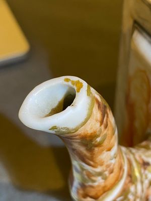 Een grote Chinese faux-bamboe theepot met mandarijns decor, Qianlong — foto 12