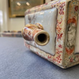 Een grote Chinese faux-bamboe theepot met mandarijns decor, Qianlong — foto 15