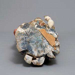 Een grote Chinese gepolychromeerd houten sculptuur van Guanyin, 18/19e eeuw — foto 7