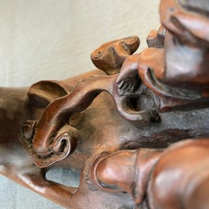Een grote Chinese gesculpteerde houten ruyi scepter, 19e eeuw — foto 20