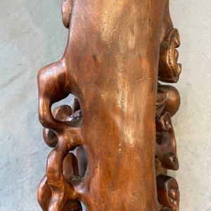 Een grote Chinese gesculpteerde houten ruyi scepter, 19e eeuw — foto 25