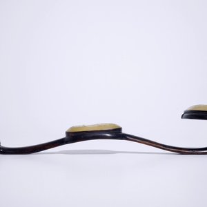 Een grote Chinese hardhouten ruyi scepter met gegraveerde jade ingelegd, 20e eeuw — foto 3