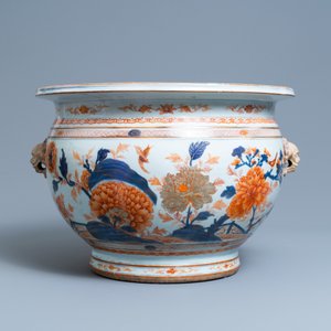 Een grote Chinese Imari-stijl vissenkom, Kangxi — foto 2