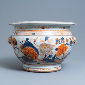 Een grote Chinese Imari-stijl vissenkom, Kangxi — foto 4