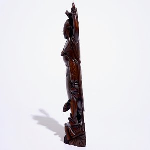 Een grote Chinese ingelegde houten figuur, 19/20e eeuw — foto 3