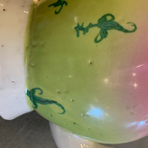 Een grote Chinese polychrome perzikvormige cadogan theepot, 19e eeuw — foto 11