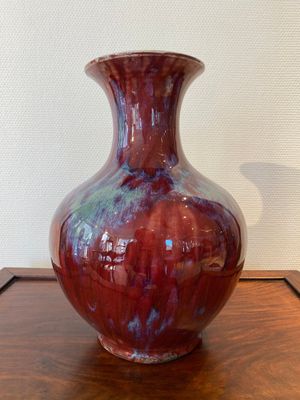 Een grote Chinese vaas met flambé-glazuur, 18/19e eeuw — foto 3
