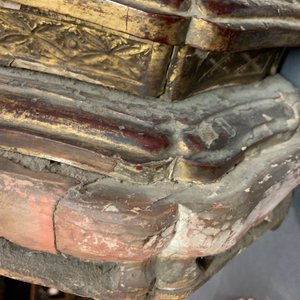Een grote Chinese verguld houten figuur van Boeddha, 19e eeuw — foto 26