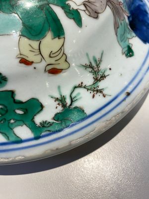 Een grote Chinese wucai dekselvaas met decor van 'Guo Ziyi's verjaardag', Transitie periode — foto 15