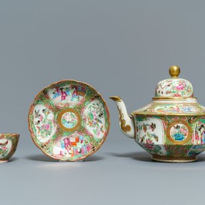 Een grote collectie Chinees Canton famille rose porselein, 19e eeuw — foto 5