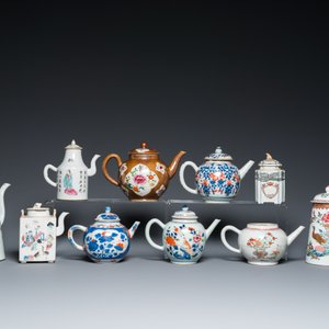 Een grote collectie Chinees famille rose en Imari-stijl theegoed, Yongzheng/Qianlong — foto 2