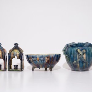 Een grote collectie Vlaams aardewerk, w.o. met Art Nouveau invloed, 20e eeuw — foto 15