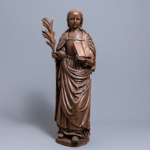 Een grote eikenhouten figuur van Sint-Ursula de martelares, 1e helft 16e eeuw — foto 2