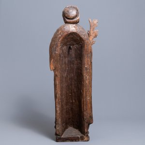 Een grote eikenhouten figuur van Sint-Ursula de martelares, 1e helft 16e eeuw — foto 4