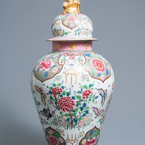 Een grote famille rose-stijl dekselvaas, Samson, Frankrijk, 19e eeuw — foto 5