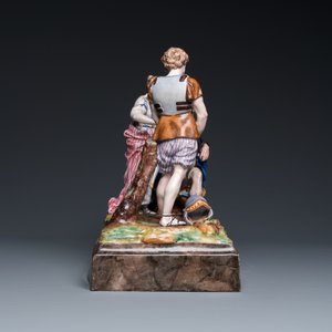 Een grote Franse polychrome aardewerken groep met het verhaal van Belisarius, Niderviller, 18e eeuw — foto 5