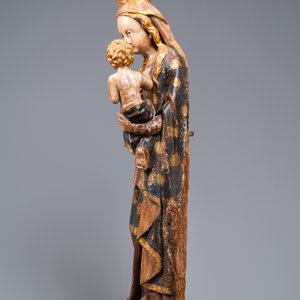 Een grote gepolychromeerde houten Madonna met Kind, Duitsland, 16e eeuw — foto 5