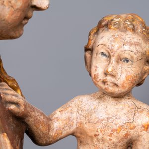 Een grote gepolychromeerde houten Madonna met Kind, Duitsland, 16e eeuw — foto 10
