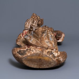 Een grote gepolychromeerde lindenhouten figuur van een Madonna met kind, Duitsland, 15e eeuw — foto 6