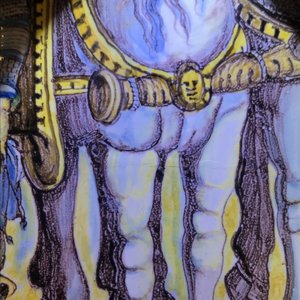 Een grote Italiaanse majolica 'Alexander de Grote' wapenschotel, atelier Francesco Grue, Castelli, 17e eeuw — foto 12